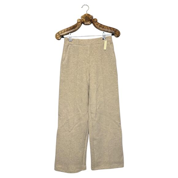 OGL MOVE Straight Wide Leg Pants Tan Beige Comfortable Fuxx Luxe Scuba Small NEW - Picture 6 of 6